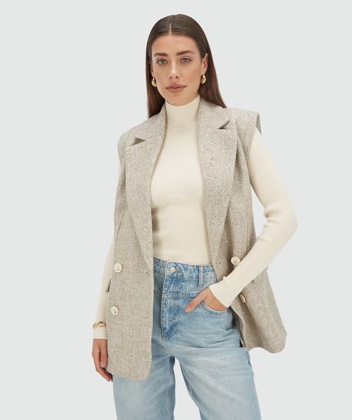 YARA glitter blazer waistcoat