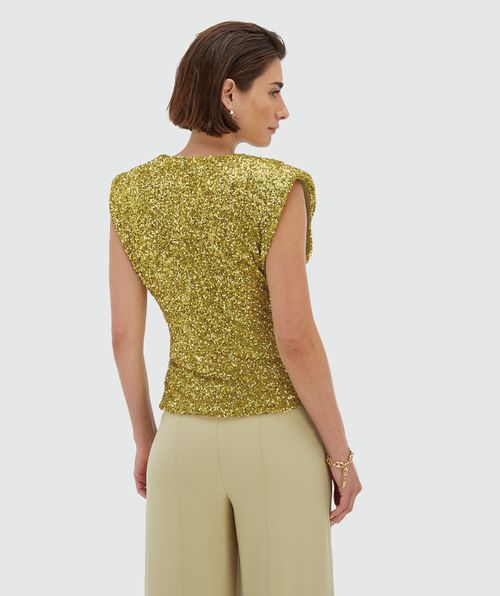 ZIONA slim fit top met pailletten