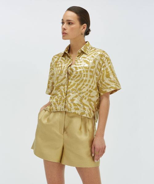 ZIYA cropped blouse met lurex