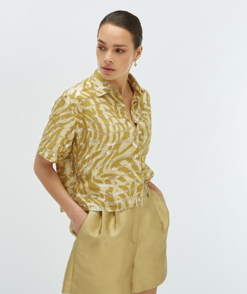 ZIYA cropped blouse met lurex