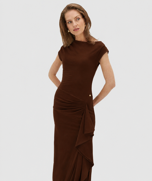 JV-ZYLAS slim fit maxi jurk met ruffles