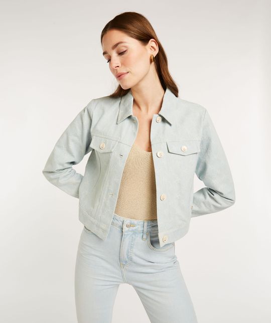 Vichris Denim Pants Light Blue Denim Aop Jaquard