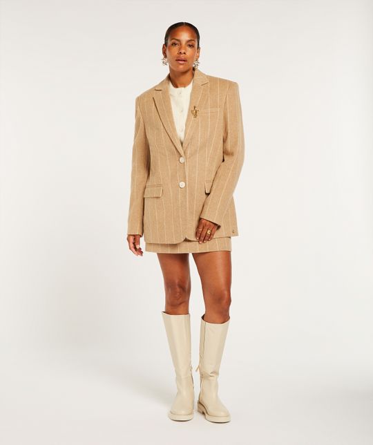 Saskia Cinched Blazer - Caramel